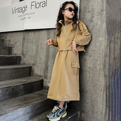 女童春裝網紅套裝2024新款春秋款韓版兩件套大童女孩洋氣時髦童裝