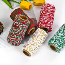 双色棉绳编织服装辅料手工diy吊牌圣诞节捆绑装饰礼物包装细棉线