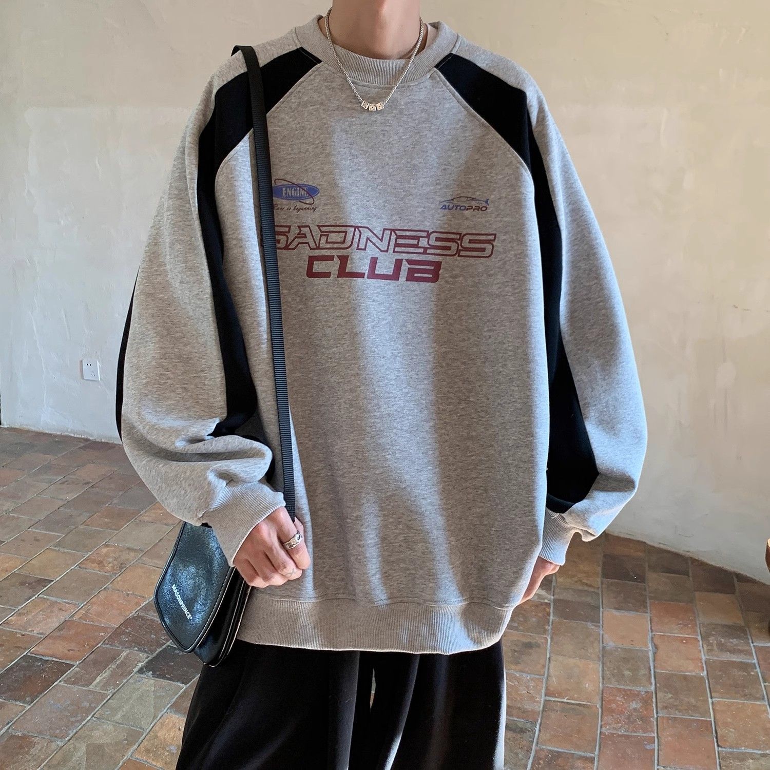 Pull homme automne, nouveau manteau épais et ample, style locomotive, sans chapeau, pull d'extérieur_voghion.com