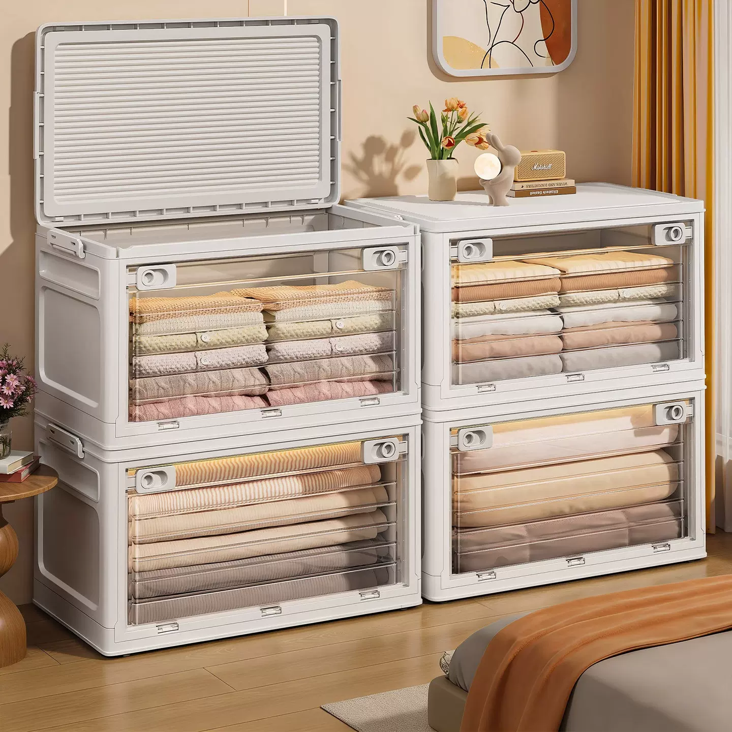 衣服收纳箱家用衣柜收纳柜大容量可折叠整理箱塑料玩具衣物储物柜