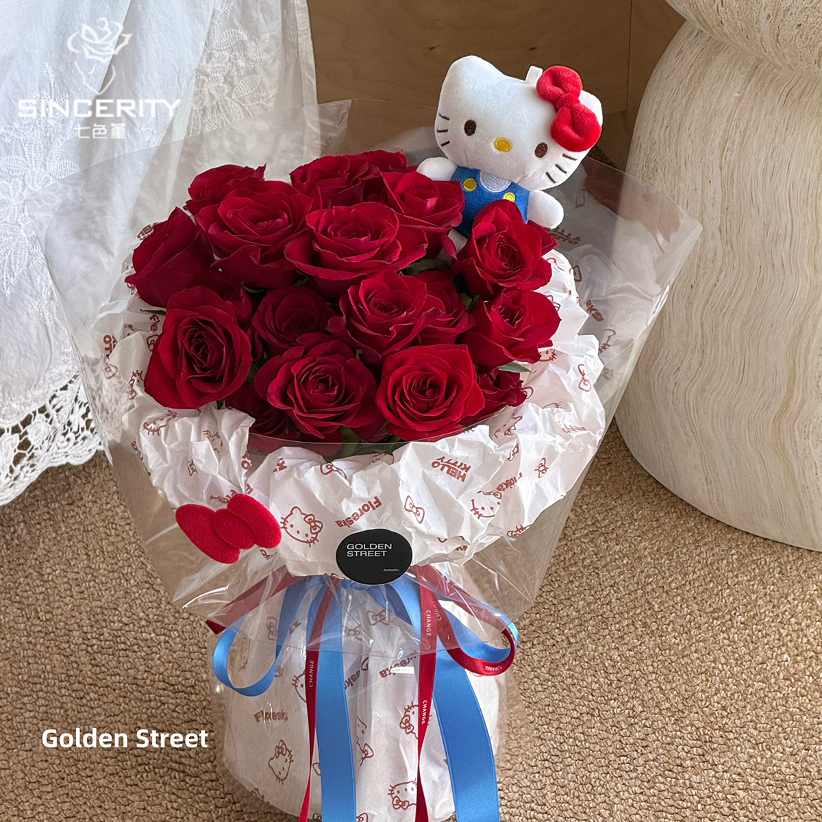 Los siete colores cordier Kate Miao engrosado material de embalaje floral impresión floral paquete de flores DIY papel de embalaje floral