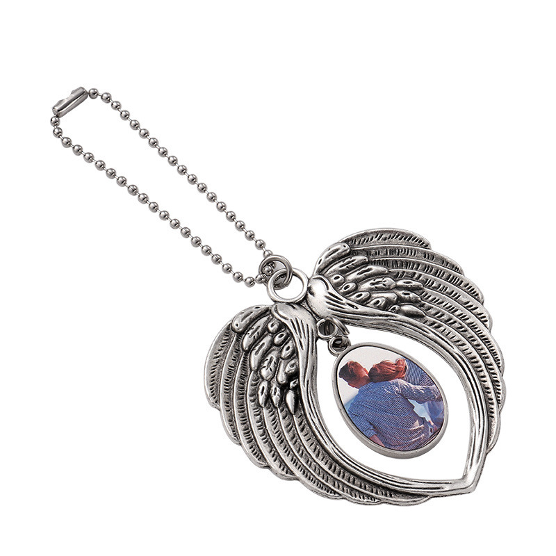 Ventas transfronterizas calientes en blanco de transferencia de calor colgante en forma de corazón de automóviles colgantes de aluminio llaveros de metal Europa y América aleación de regalo