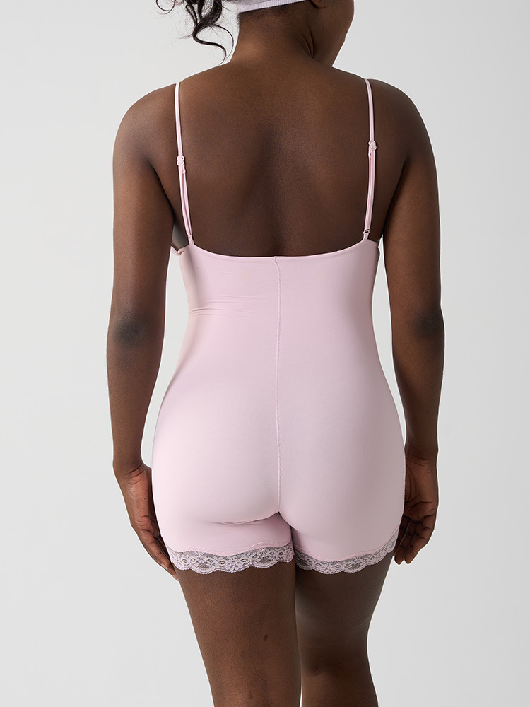 Body triangle en dentelle – Body à bretelles réglables et taille haute (Noir/Rose/Marron, S-XL)_voghion.com
