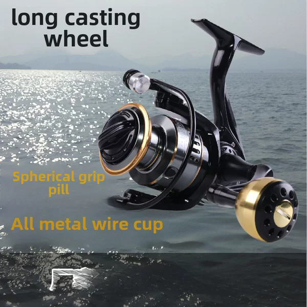 Cross-Border Fishing All-Metal Spinning Reel for Sea Fishing, Long-Distance Casting Spinning Reel, Fishing Reel, Sea Rod, All-Metal Fishing Reel