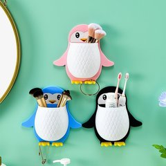 新しいかわいいペンギンの棚のトイレの歯ブラシの化粧品の壁掛けの収納寮のベッドの頭の収納の整理