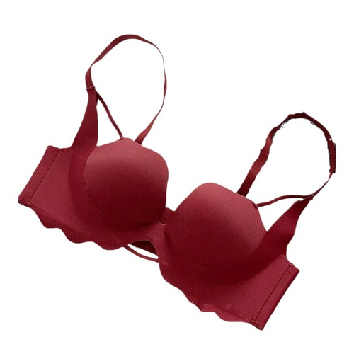 Zodiac year red underwear for women with small breasts without steel rings, pull-up and push-up  autumn and winter new wedding bra set