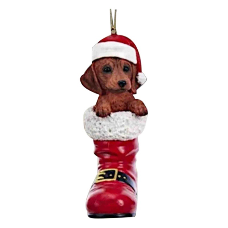 2023 árbol de Navidad colgante lindo cachorro resina acrílico perro colgante Año Nuevo fiesta decoraciones