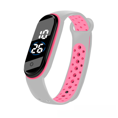 Fashion LED Electronic Bracelet Watch with Dual Color Band, Rice M4 Student Outdoor Sports Touch Screen Electronic Watch