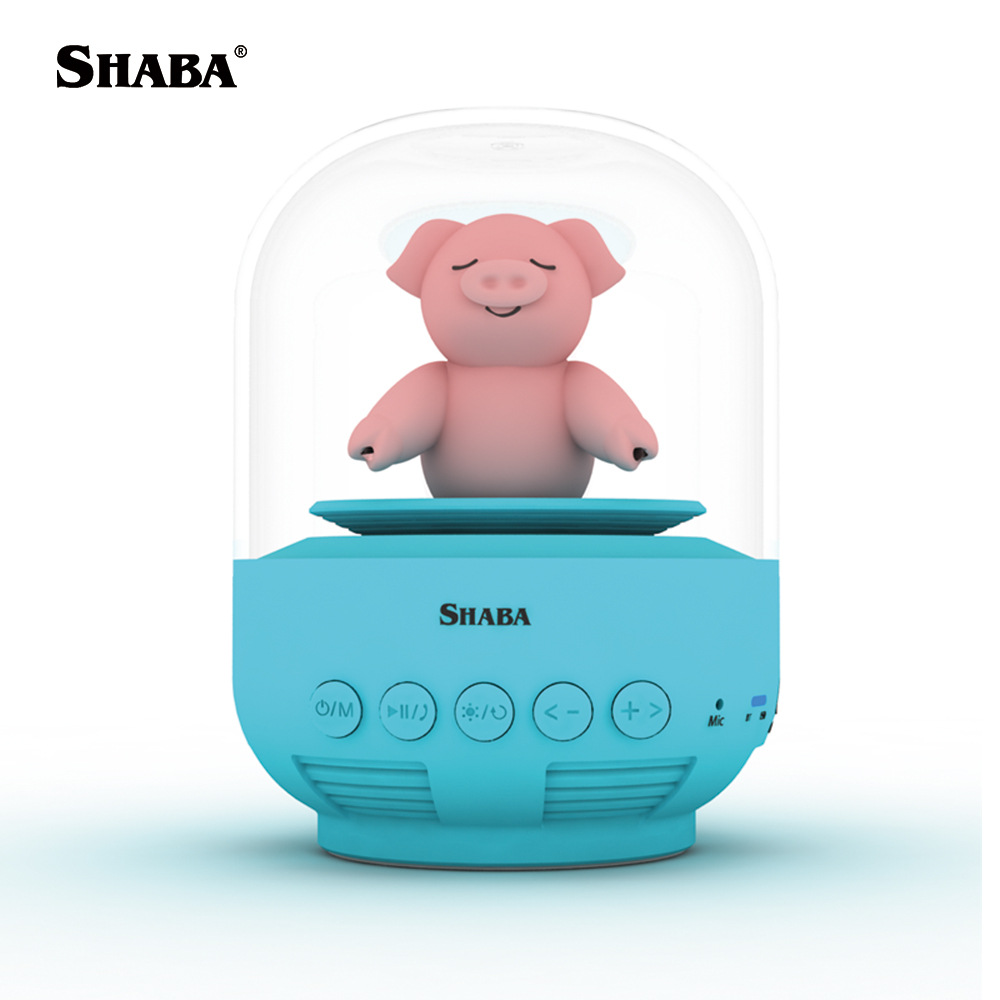 Saba creativo dibujos animados lindo regalo muñeca tarjeta manos libres amplificador radio efecto de luz mini audio Bluetooth