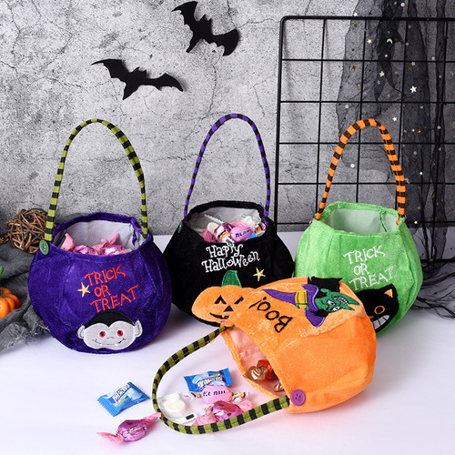 Halloween candy bag decoration portable pumpkin bag kindergarten children's candy scene layout gift bag cloth bag