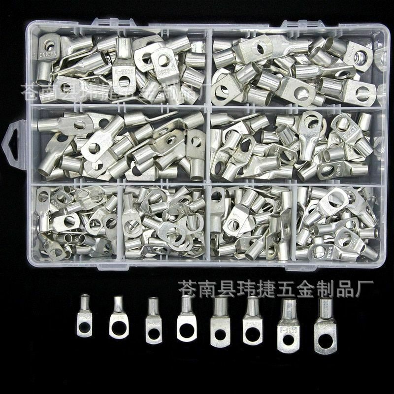 铜鼻子 240pcs盒装窥口端子接线鼻子铜镀锡圆形端子 SC裸端子玮捷