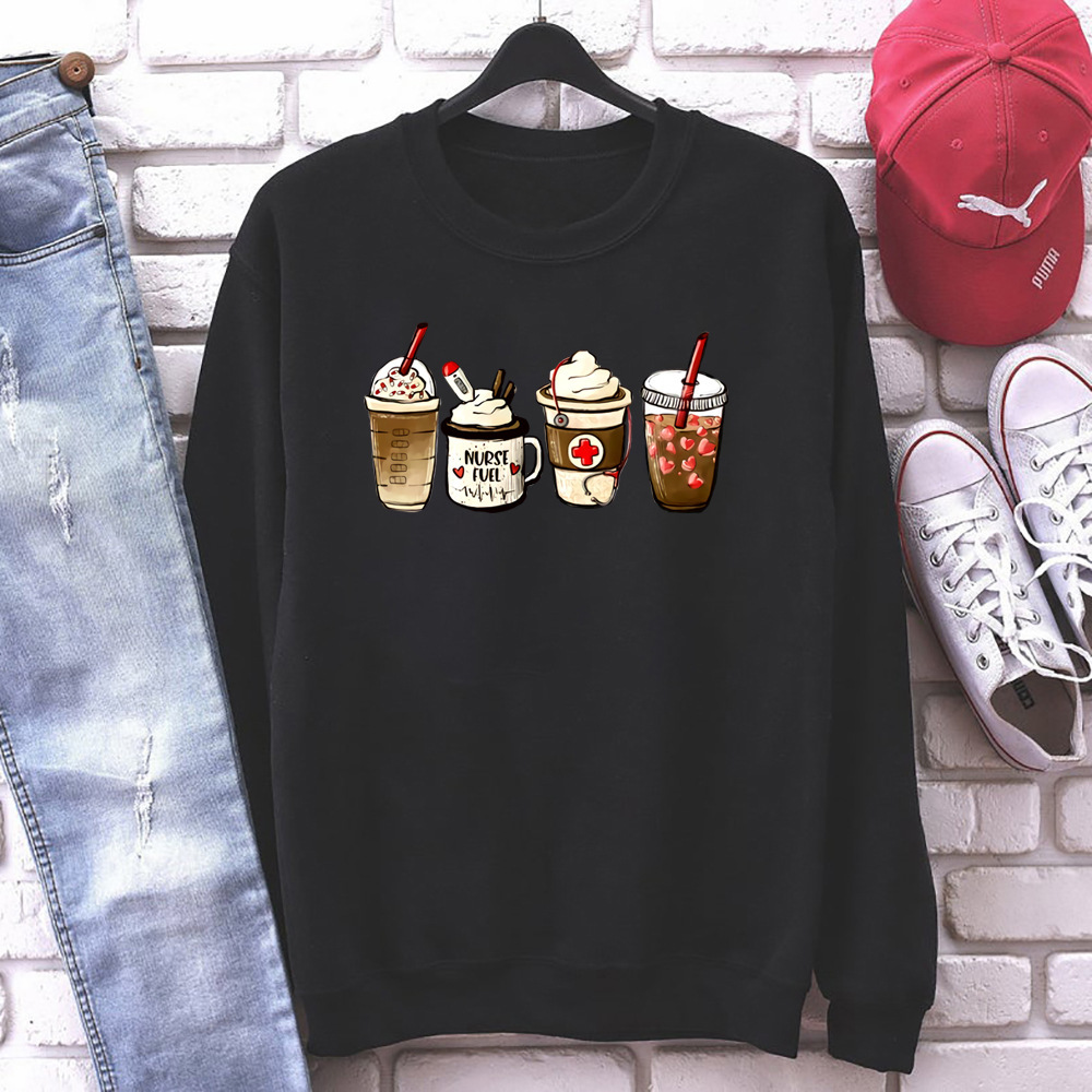 Nurse Fuel Coffee Sweatshirt Iced Coffee Graphic Pullover