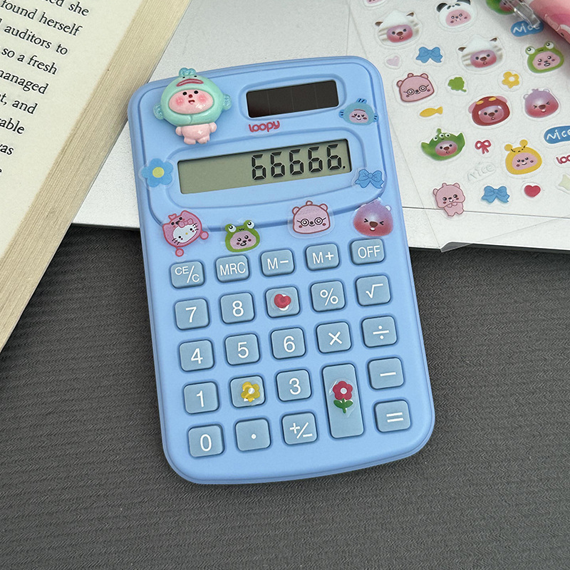 Calculadora de dibujos animados lindo creativo estudiante cultura de oficina producto de alto valor mini computadora portátil al por mayor