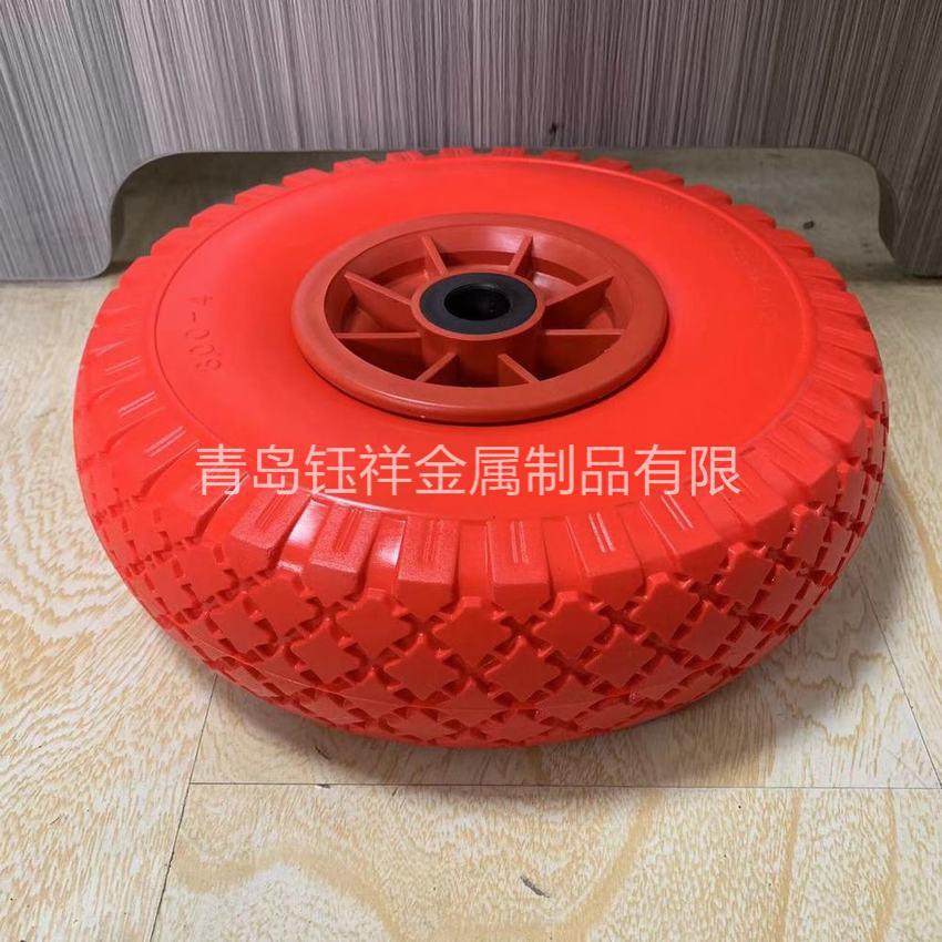 10寸聚氨酯发泡车轮3.00-4寸营地露营户外沙滩折叠四轮钓鱼车轮胎