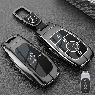 Shell, Car key bag - vinyl-benz-a-model-piano-black-car-logo-trapezoidal-buckle