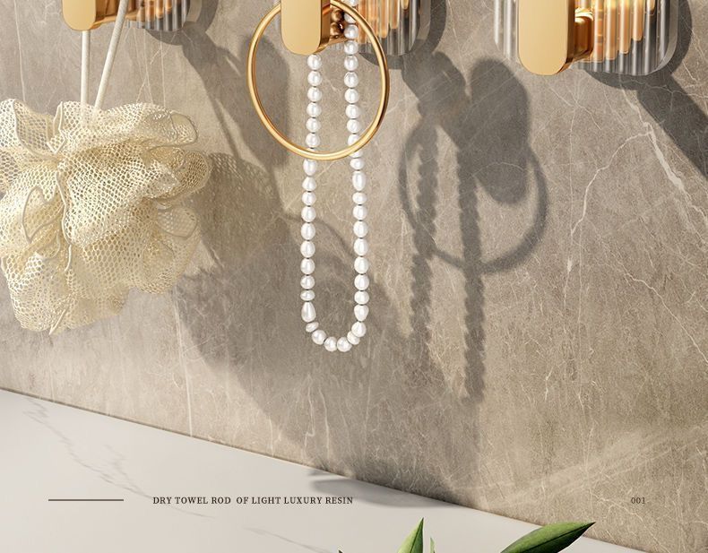 Description Picture 3 of itemAcrylic Bathroom Hooks Clear Gold Wall Hook Luxury Key Bag Holders Punch-free Home Organization and Storage Bathroom Organizer