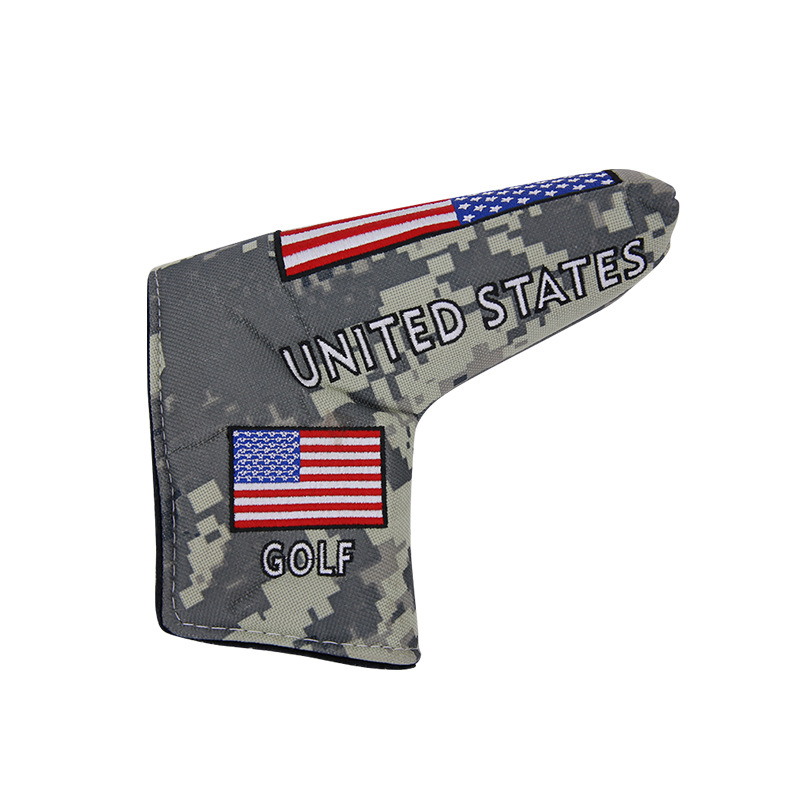 FUENTE Fábrica al por mayor cubierta de club de golf de impresión de vellón forrado de protección multidireccional cubierta de putter cubierta de la cabeza del club de golf