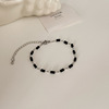 Black square small design advanced agate bracelet, 2023 collection, light luxury style, high-quality style