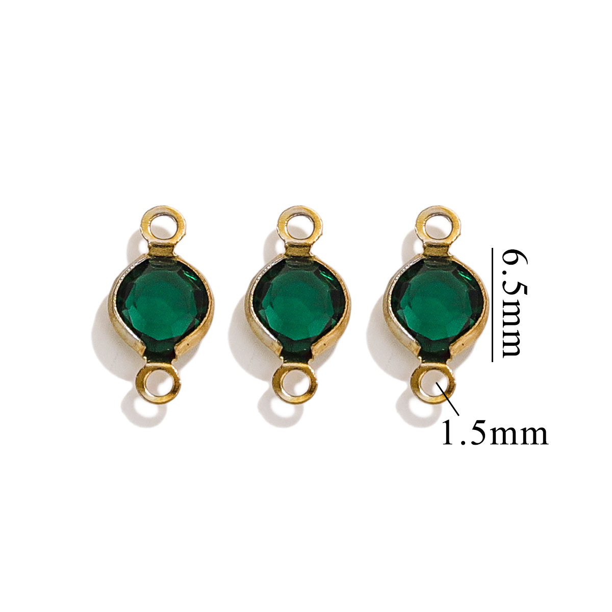 Accesorios redondos de acero inoxidable de color simple conector de cristal DIY joyería cadena collar de pulsera redonda