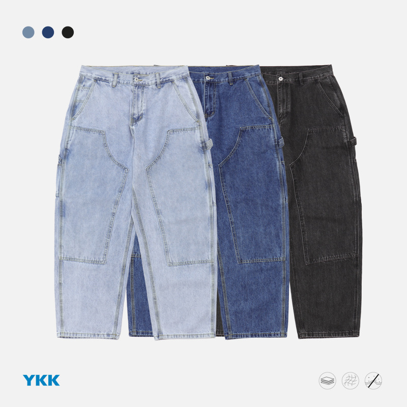 Trs Japanese Trend Workwear | 26Ss Retro Carhartt B01 Style Loose Fit Slightly Tapered Washed Denim Jeans for Men and Women