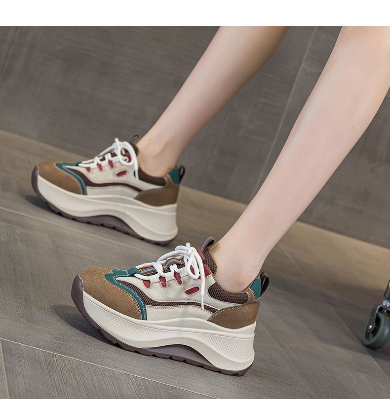 Giày sneaker nữ đế dày 2026 mới nhất thu đông, phong cách thể thao đa năng, đế mềm êm ái tăng chiều cao — M2962 màu vàng, M2962 màu xanh lá cây chi tiết 20