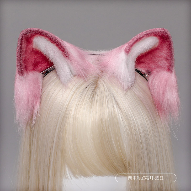 ドロップシッピング日本ロリータ獣耳ヘッドバンド、猫耳ヘアバンド、ヘアピン、両用アクセサリー、手作り|undefined