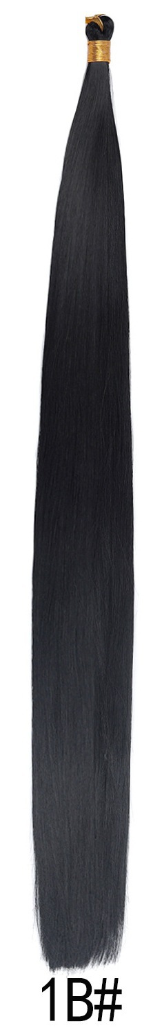 Bone Straight Hair de fibra química de 24 pulgadas Braidi ng Hai sin franjas negras largas rectas image 6