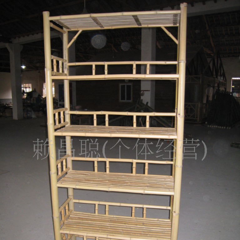 竹制货架 天然竹架 原木商品架 五层展示架 生态原竹货架厂家直供