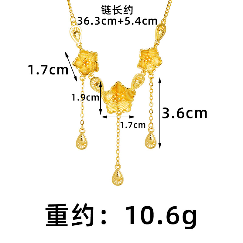 Sandstone Peach Flower Sansheng III collar de brillo aleación de cobre no se desvanece joyería Yiwu accesorios nuevos productos al por mayor