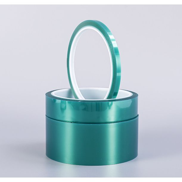 Cinta verde de alta temperatura PET aislamiento de pintura en aerosol enmascaramiento de silicona película protectora al por mayor cinta verde resistente a altas temperaturas