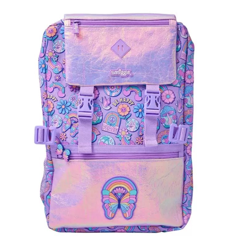Australia Smiggle mochila escolar niñas niños mochila de hombro de gran capacidad de dibujos animados mariposa mochila bolsillo