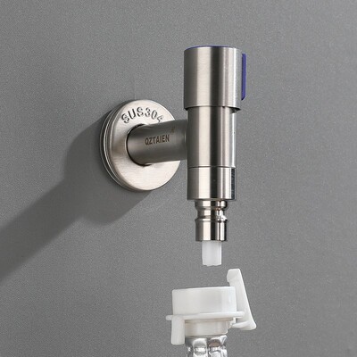 304不锈钢全自动洗衣机专用止水水龙头4分接头快开水嘴家用拖把池|ru