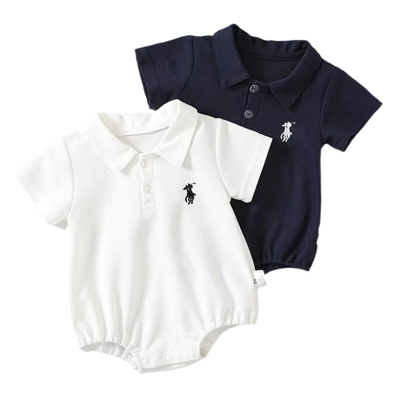 Mono de verano de ropa de luna llena para bebé de un año de edad estilo coreano estilo occidental manga corta Polo verano mameluco
