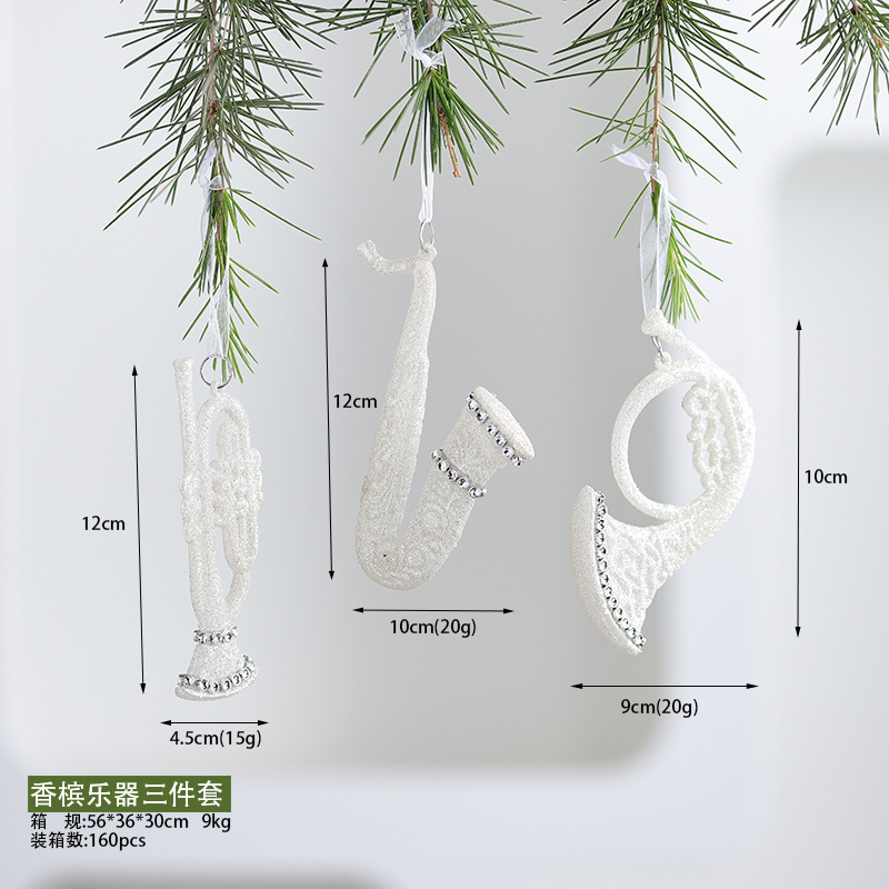 Colgante acrílico blanco polvo brillante colgante de Navidad pequeña estrella explosiva instrumento pequeño colgante de nieve decoración de Navidad