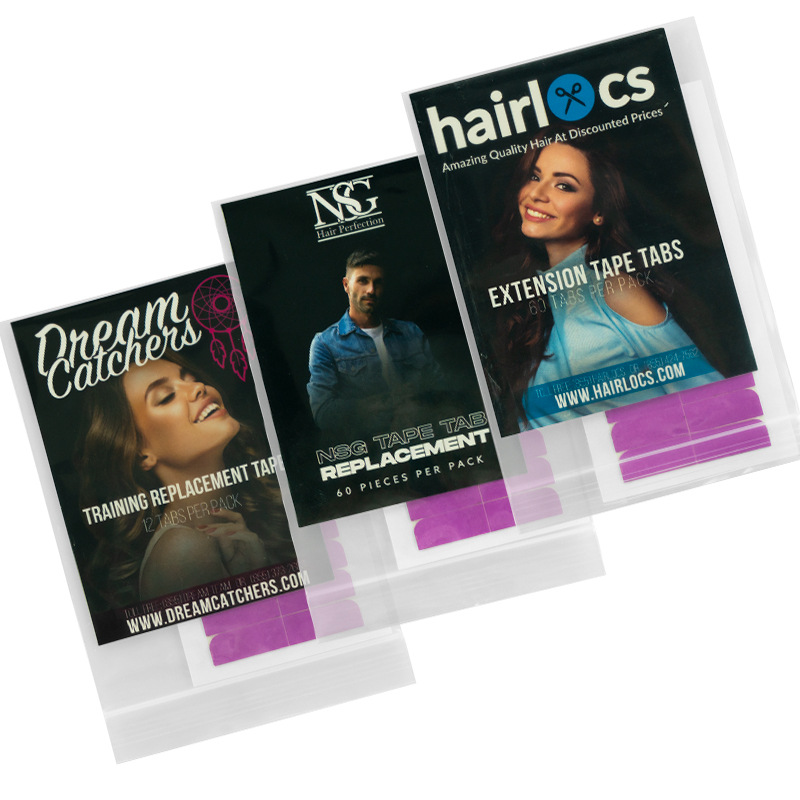 Película adhesiva para extensiones de cabello en tiras, para tejer cabello, reemplazo capilar, pegamento azul, bio-tape, sin rastro, impermeable, resistente al sudor, película de doble cara para pelucas