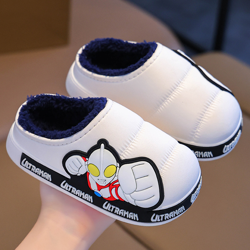 Altman zapatillas de algodón para niños de invierno para niños cálidos con cubierta de algodón impermeable para niños mayores zapatos de algodón de talón