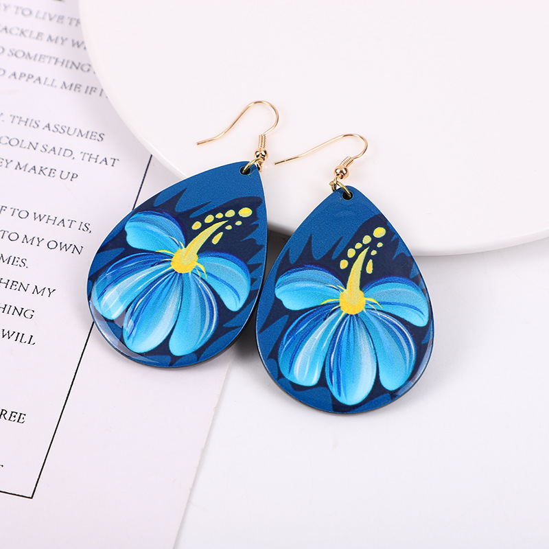 1 Pair Simple Style Water Droplets Flowers Arylic Earrings display picture 5