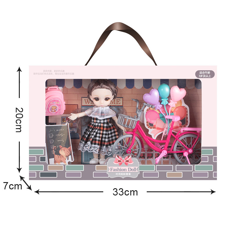 (33cm suitcase) bicycle-doll