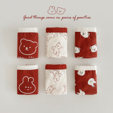 N093儿童内裤批发新款红色卡通小熊宝宝内裤小兔棉男童女童内裤