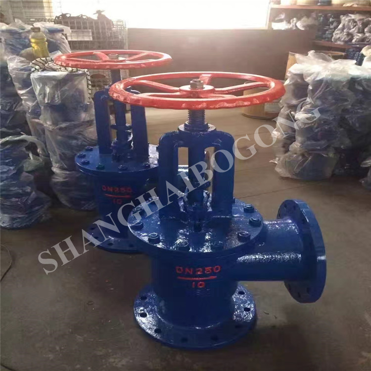 上海J44J-16C 角式衬胶截止阀 铸钢法兰角式截止阀 衬胶截止阀