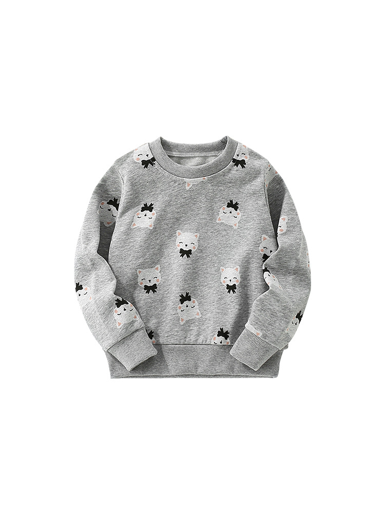 Sudadera de niña malwee transfronteriza otoño e invierno nuevo estilo europeo y americano niños pequeños y medianos cuello redondo manga larga linda niña top