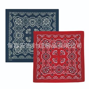 Cotton 55x 55CM American Style Retro Printed Square Scarf Cashew Flower Turban Hip Hop Street Dance Outdoor Square bandana