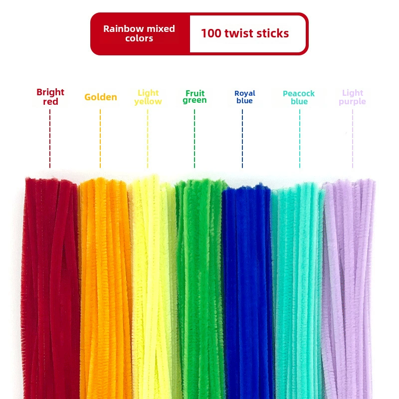 Encrypted twist rods (MaoGun) DIY craft pipe cleaners, ultra‑dense, multi‑color sets (about 100 pcs)