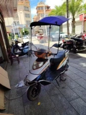 Elektromobil üçün ön şüşə çətiri (günlük), Model Windproof Rainproof Thickened - new-simple-retractable-awning-black
