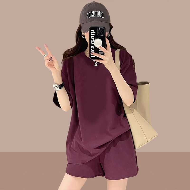 2025 New Summer Women's Sportswear Suit, Comfortable, Fashionable and Stylish Short-Sleeved Shorts Casual Two-Piece Set