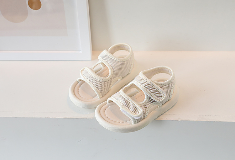 Chaussures d'été en tissu coréen pour enfants, sandales à Velcro respirantes à la mode pour bébés hommes et femmes, plage_voghion.com
