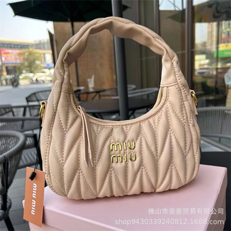 Miaomiu familia Qianjin, bolso de brazo, bolso de brazo Hobo, bolso de hombro, bolso de media luna portátil.