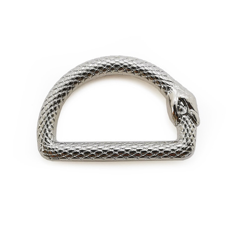 Cross-border supply diy alloy seamless d-ring pet bag keychain connection ring special-shaped snake pattern closed-mouth D-shaped buckle