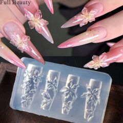 フルビューティークロスボーダー新しいネイルアートシリコーン型花びら氷透明花彫刻型マニキュアツール