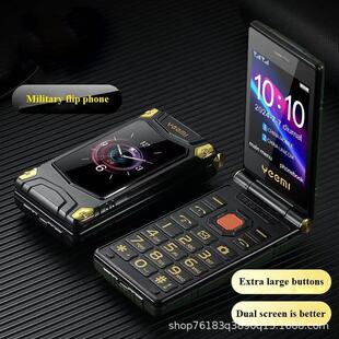 4g Full Network Business Appearance Electric Phone Dual-Screen Flip Phone with Large Buttons for the Elderly, Large Characters, Large Screen and Large Buttons